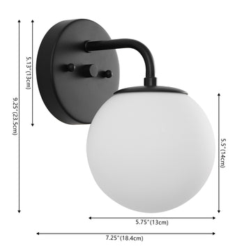 Louis Parisian Globe Metal/Frosted Glass Modern Contemporary LED Vanity